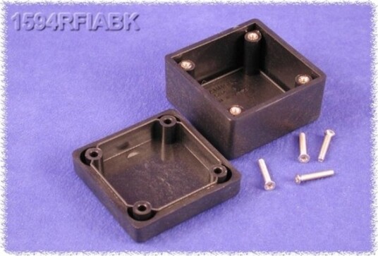 Hammond 1594RFIABK Universalkabinett 56×56×40 mm ABS Svart Kabinett