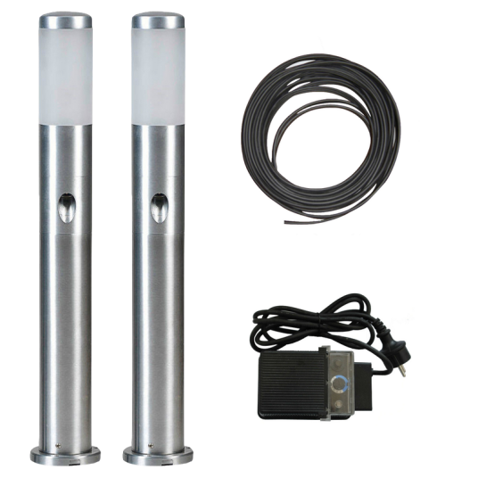 Alu LED-stolpe m/sidelys 75cm Tilpasset sett