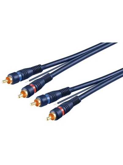 Goobay 5m Dobbeltskjermet RCA-kabel for Bil HiFi - Blå