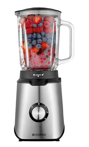 Champion Blender 600W 1,5L med Glasskanne og Pulsfunksjon i Rustfritt Stål Champion Blender 600W 1,5L med Glasskanne og Pulsfunksjon i Rustfritt Stål
