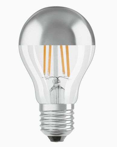 Osram LED -lampe Normal toppspeilet sølv 7W / 827 (50W) E27. Dim.
