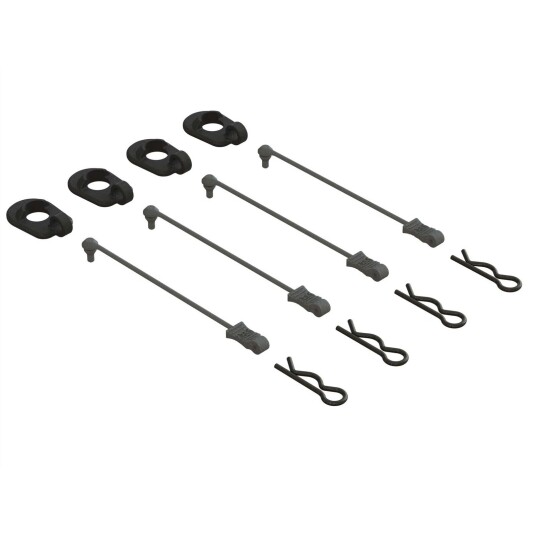 ARRMA ARA390294 Body Clip Retainer 1/5 Scale Black (4)
