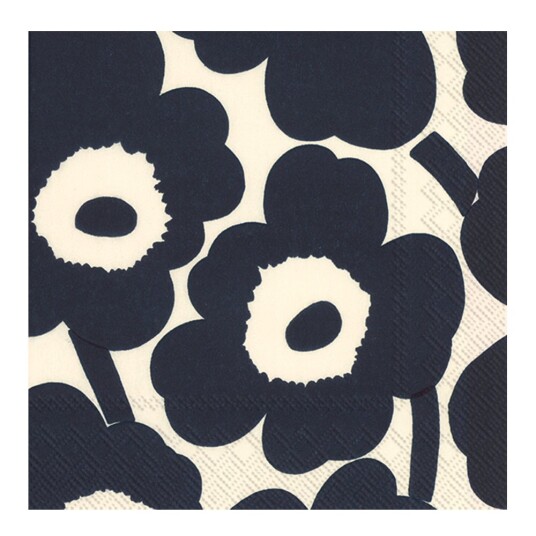 Marimekko - Unikko serviett 33x33 cm 20 stk mørk blå