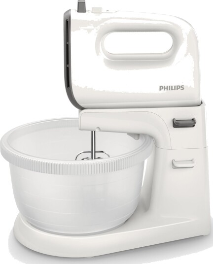 Philips Viva Collection HR3745 Håndmikser 450W med Bolle og Turbomodus Hvit Philips Viva Collection HR3745 Håndmikser 450W med Bolle og Turbomodus Hvit