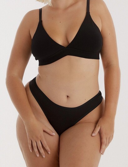 Organic Basics Core Thong 3 Pack   Black   XS
