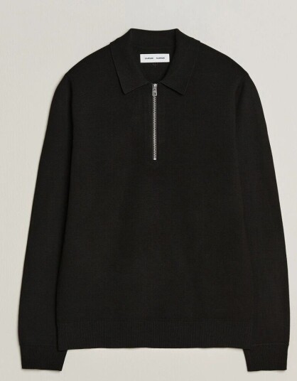 Samsøe Samsøe Matt Half Zip Polo Black