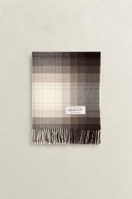 Gant Extra Fine Merino Wool Throw   MIST TAUPE   130X180