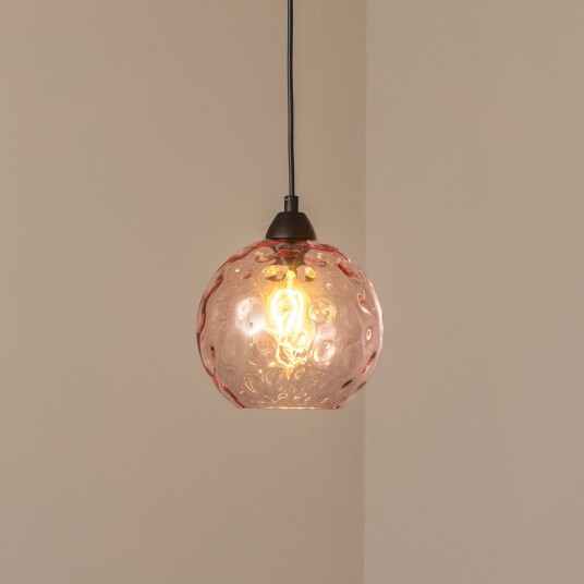 Pendellampe i glass Benek Opviq dimbar Fiolett / rosa Stue / spisestue Glass Ung stilretning
