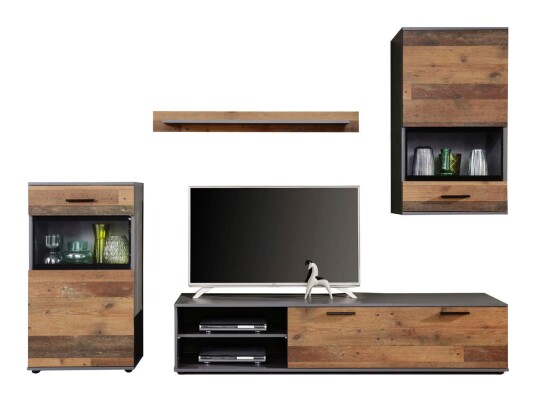 Mala hylle oppstilling A, matera dekor, Old Wood dekor.