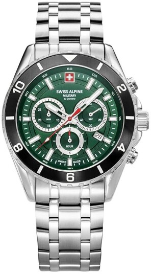 Swiss Alpine Military Herreklokke 7034.9138 Sierra Grønn/Stål Ø43