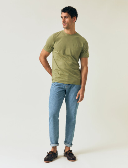 Lexington Clothing Midweight Faded Tee - Khaki green - L