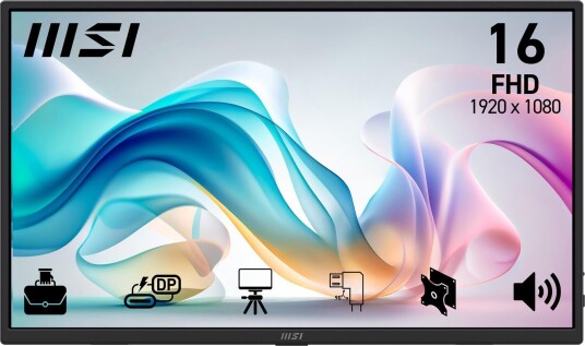 MSI Pro MP165DE 16" Full HD Portable LED Skjerm med IPS 1920x1080 MSI Pro MP165DE 16" Full HD Portable LED Skjerm med IPS 1920x1080