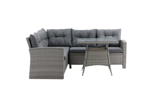 Venture Design Watford sofagruppe Grå med grå pute 3 seterende 2 seterende & bord 80x80 cm Grå