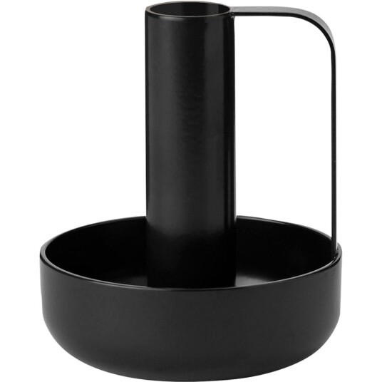 Stelton Ida lysestake i svart med håndtak - 10 cm Stelton Ida lysestake i svart med håndtak - 10 cm