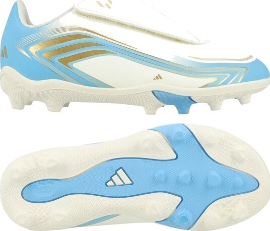 adidas F50 Messi Club Borrelås FxG El Ultimo Tango   Off white/Blå/Icey Blue Barn størrelse 28½