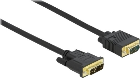 Delock Adapterkabel Enkeltlenke Dvi A Hann Til Hd 15 Vga Hann 3 M Tommelskruer Svart