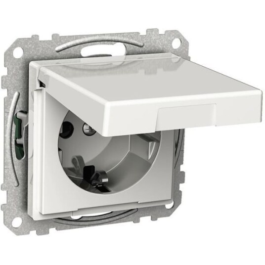 Schneider Electric Exxact WDE002177 Stikkontakt jordet, 1-veis, med lokk