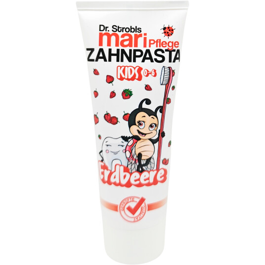 Barnetannkrem DR. STROBLS Kids Strawberry 0-6 år 75 ml.