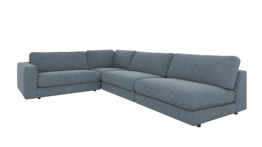 Rowico Home Duncan hjørnesofa åpen H Middels blå Bobby 15 325 x 230 x 78 cm Blå