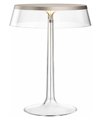 Flos Bon Jour Bordlampe Matt Bronse Kropp og Transparent Skjerm Flos Bon Jour Bordlampe Matt Bronse Kropp og Transparent Skjerm