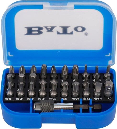 BATO 1/4' Bitssæt Blå. 31 dele. Med 60 mm QuickLock bitsholder.
