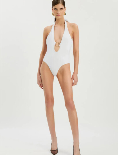 Bardot Adrina Halter One Piece White M