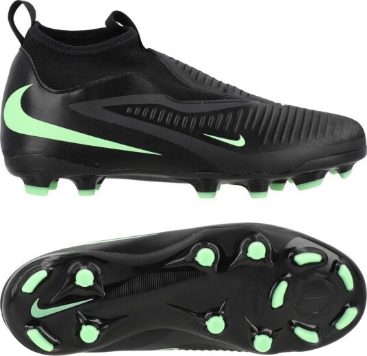 Nike Phantom 6 Academy High Cut Mg Shadow   Svart/illusion Green Barn   Multi Ground (Mg) størrelse 38
