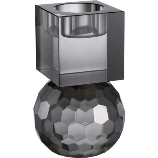 Stiernholm Milano lysestake rund/kvadrat 13x8 cm smoke