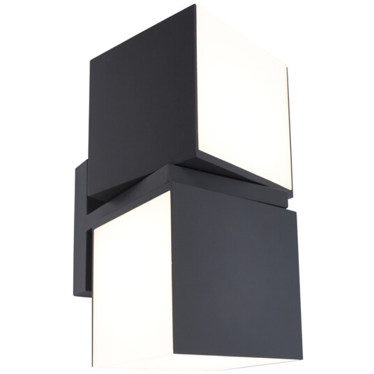 LUTEC ARCHITECTURAL CUBA 2 VEGGHENGT LAMPE 4000K MØRK GRÅ
