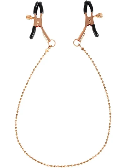 Virgite Nipple Clamps With Chain Gold Virgite Nipple Clamps With Chain Gold