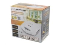 Esperanza PORTABELLA - Sandwichmaskin / vaffelmaskin / grill - 700 W - hvit