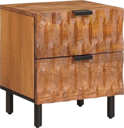  Nattbordskap med skuff Brun 40 x 33 x 46 cm Massiv mango tre