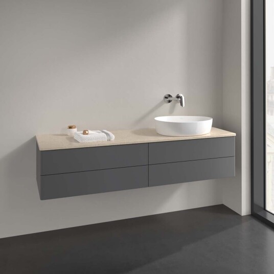 Villeroy & Boch  Antao Servantskap med 4 skuffer 160x50x36 cm m/lys Antrasitt/Crème