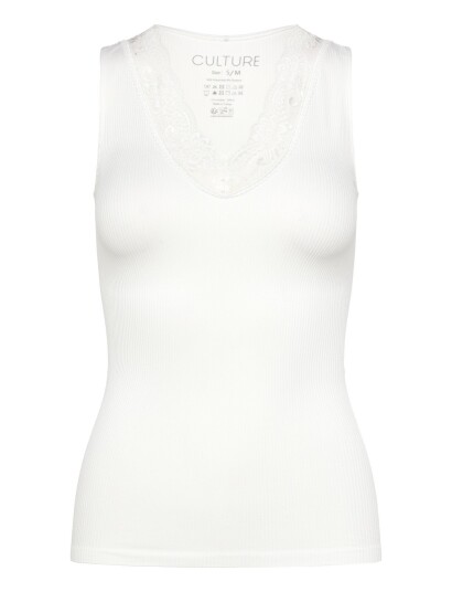 Culture Cucamilla Rib Top White L/XL Culture Cucamilla Rib Top White L/XL