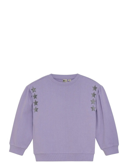 Daily 7 Sweater Embroidery Sleeve Purple 128
