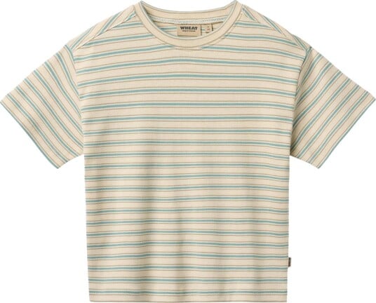 Wheat T skjorte Tommy Spring Innsjø Stripe Wheat 5 år 110 T skjorte Beige Blå Wheat T skjorte Tommy Spring Innsjø Stripe Wheat 5 år 110 T skjorte Beige Blå