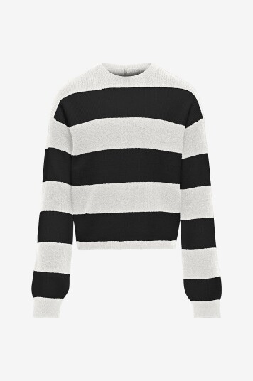 Kids Only Genser kogFranca Short L/S Stripe Knt Hvit