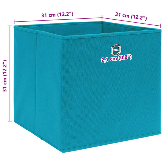 vidaXL Oppbevaringsbokser 10 stk babyblå 32x32x32 cm stoff vidaXL Oppbevaringsbokser 10 stk babyblå 32x32x32 cm stoff
