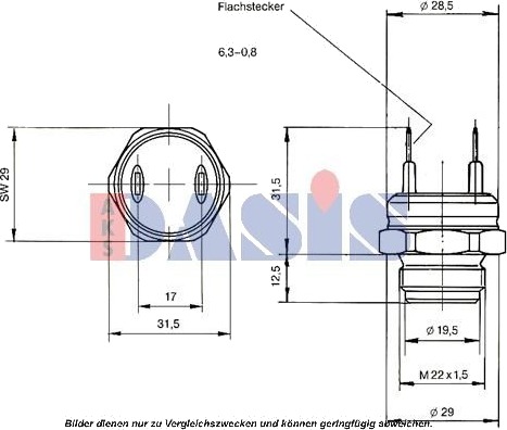 Sensor motortemperatur AKS DASIS 751042N