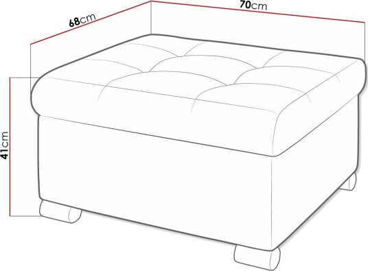 Trefor Fotpall 68 cm - Grå