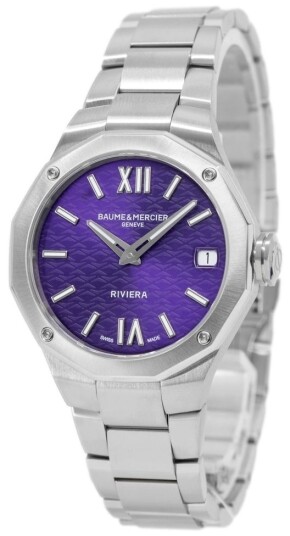 Baume & Mercier Dameklokke M0A10728 Riviera Lilla/Stål Ø33 mm