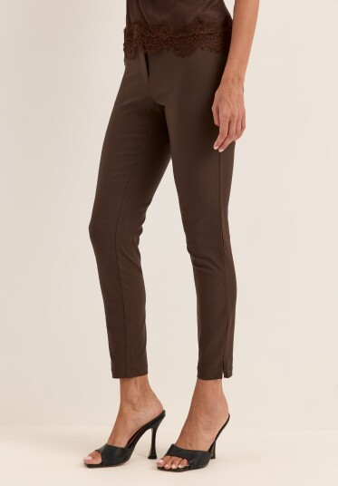 Bubbleroom High Waist Stretchy Ankle Slit Trousers
