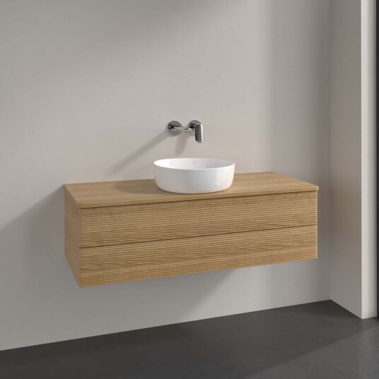 Villeroy & Boch Antao Servantskap med 2 skuffer 120x50x36 cm m/lys Eik