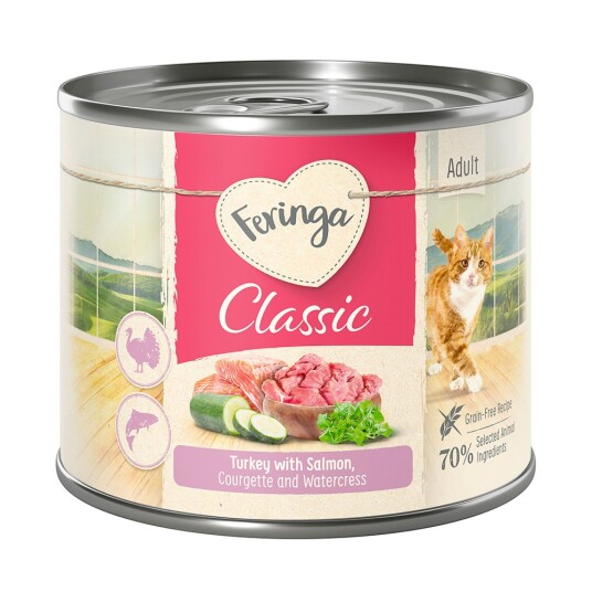 20% Rabatt! Feringa Våtfôr 12 X 200 G Classic Meat Laks & Kalkun 12 X 200 G