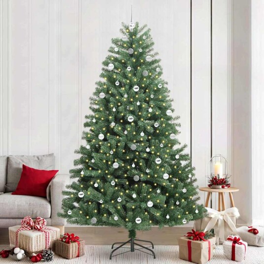 Kunstig sammensatt juletre grønn 240 cm PVC og metall