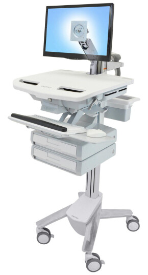 Ergotron StyleView vogn - åpen arkitektur - for LCD-skjerm / tastatur / mus / CPU / bærbar / skanner - med LCD-arm, 2 skuffer (1x2)