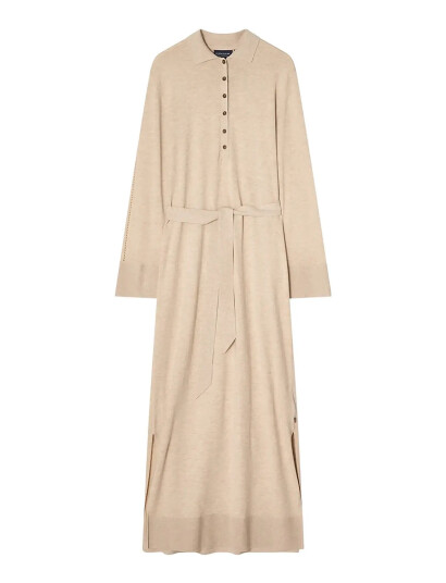 Lexington Clothing Belted Knitted Polo Dress Beige XS Lexington Clothing Belted Knitted Polo Dress Beige XS