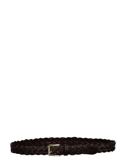 Gant Leather Braided Belt   RICH BROWN   85