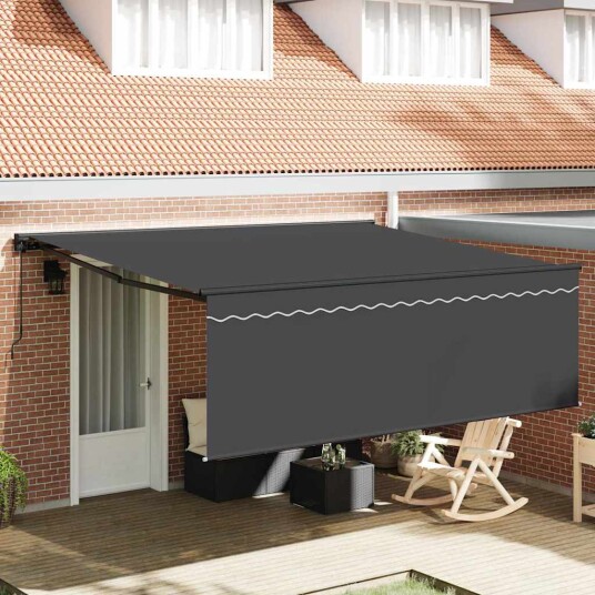 Innvendbar Markise Oransje og hvit 350x250 cm Polyester