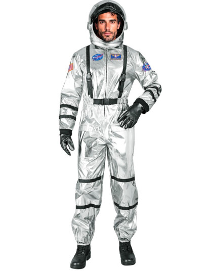 Sølvfarget Astronaut Herrekostyme - Large Sølvfarget Astronaut Herrekostyme - Large
